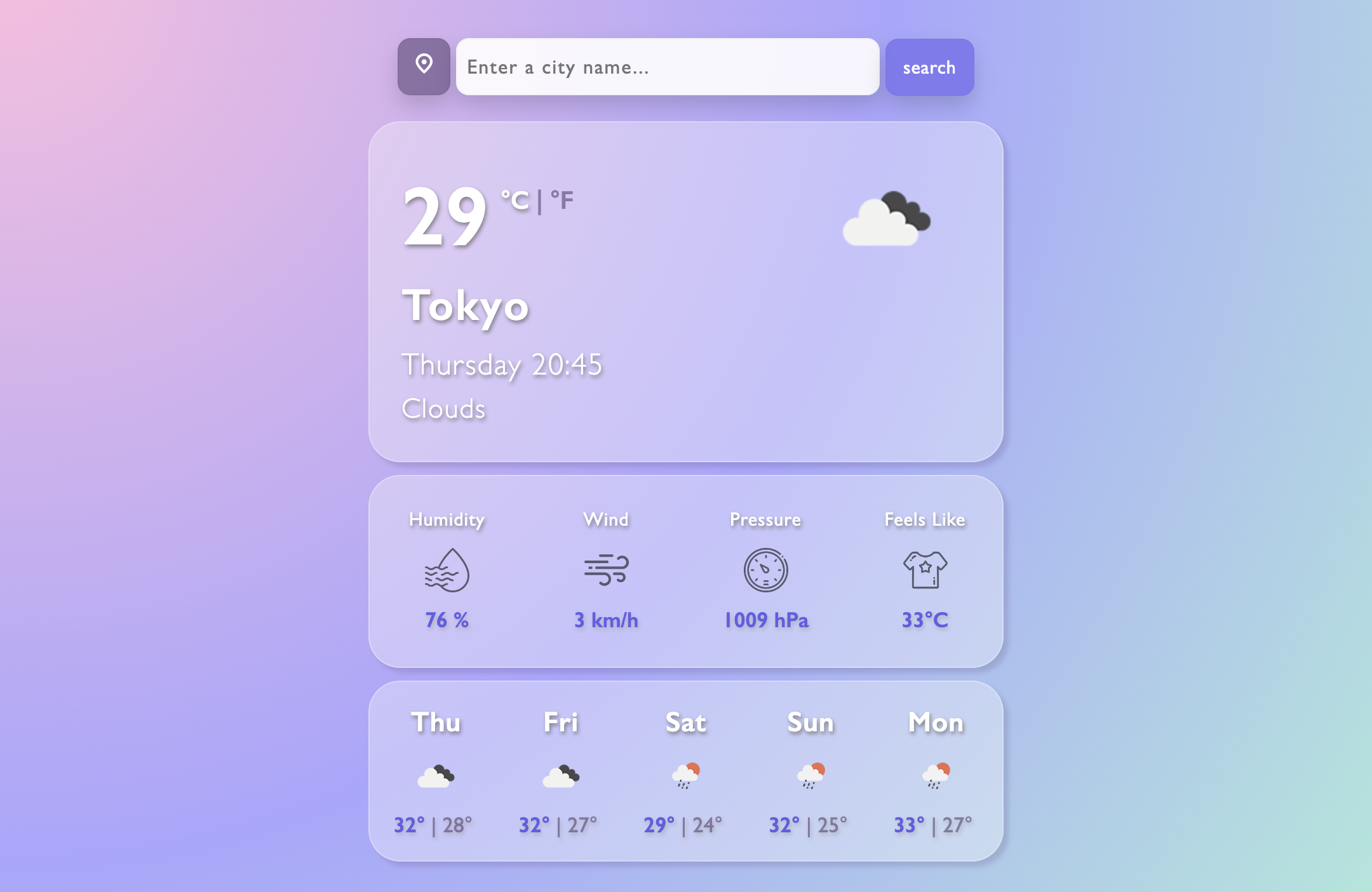 weather app preview